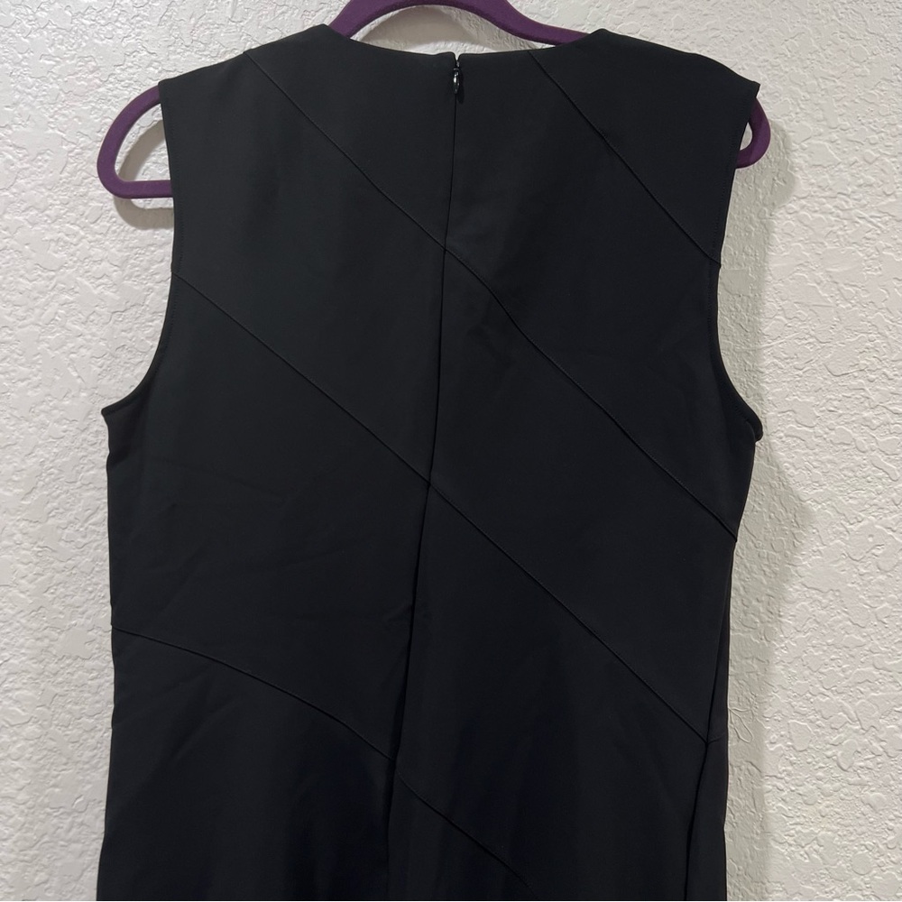 THEORY Black Precision Ponte Diagonal Drape Sheath Dress Size 10 - Picture 6 of 11